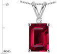 Star K ™ Classic Octagon Emerald Cut 8x6mm Created Ruby Pendant Necklace