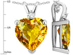 Star K™ Heart Shape 8mm Genuine Citrine Heart Pendant Necklace