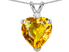 Star K™ Heart Shape 8mm Genuine Citrine Heart Pendant Necklace