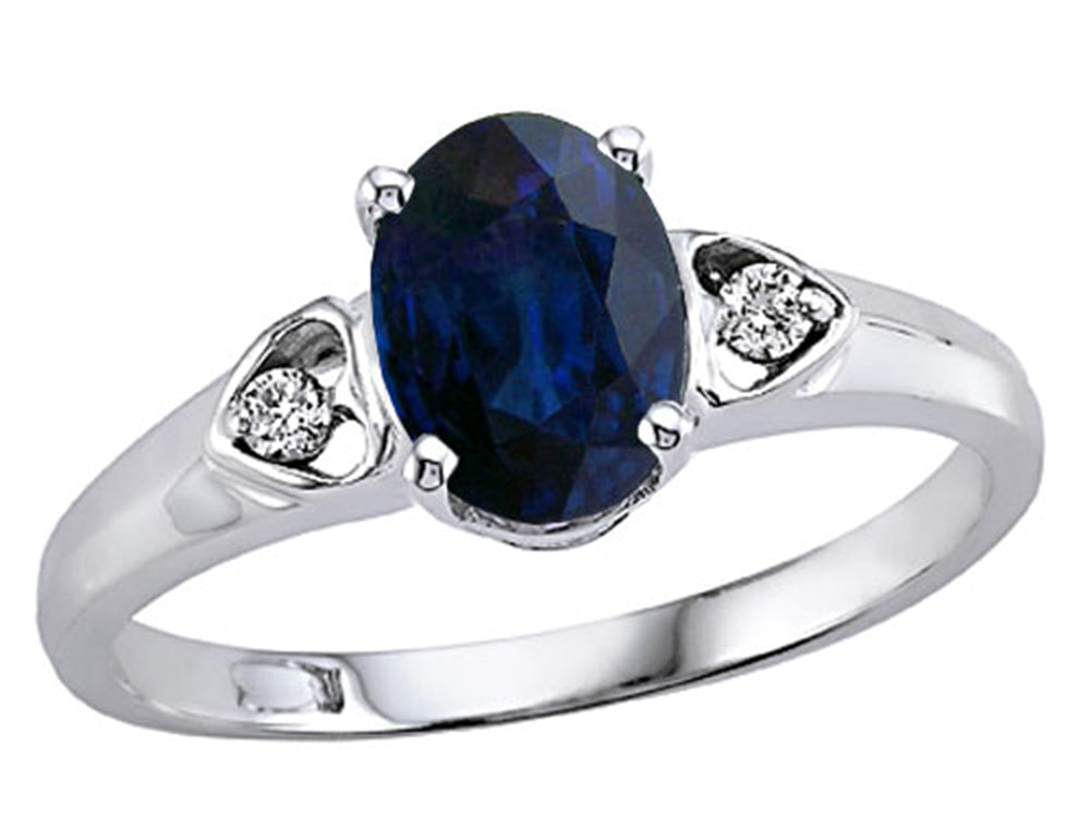 Tommaso Design Oval 7x5mm Genuine Sapphire Ring