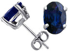 Tommaso Design™ Oval 7x5 Genuine Sapphire Earrings Studs