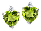 Tommaso Design™ Heart Shape Peridot Earrings Studs