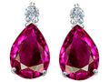 Star K™ Pear Shape 8x6 mm Created Pink Sapphire Earrings Studs