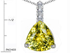 Star K™ Large 12mm Trillion Cut Simulated Yellow Sapphire Pendant Necklace
