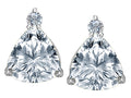 Star K™ 7mm Trillion Cut Genuine White Topaz Earrings Studs