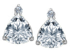 Star K™ 7mm Trillion Cut Genuine White Topaz Earrings Studs