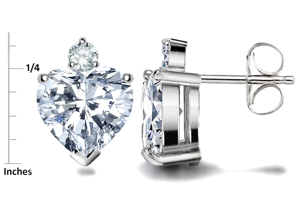 Star K™ 7mm Heart Shape Simulated Citrine Earrings