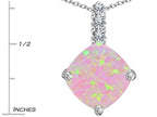 Star K™ Large 12mm Cushion-Cut Pink Created Opal and Cubic Zirconia Pendant Necklace