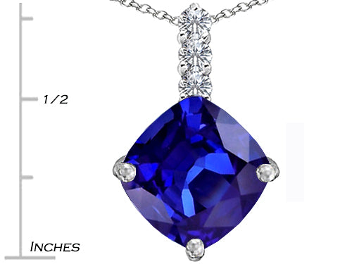 Star K™ Large 12mm Cushion-Cut Simulated Tanzanite Pendant Necklace