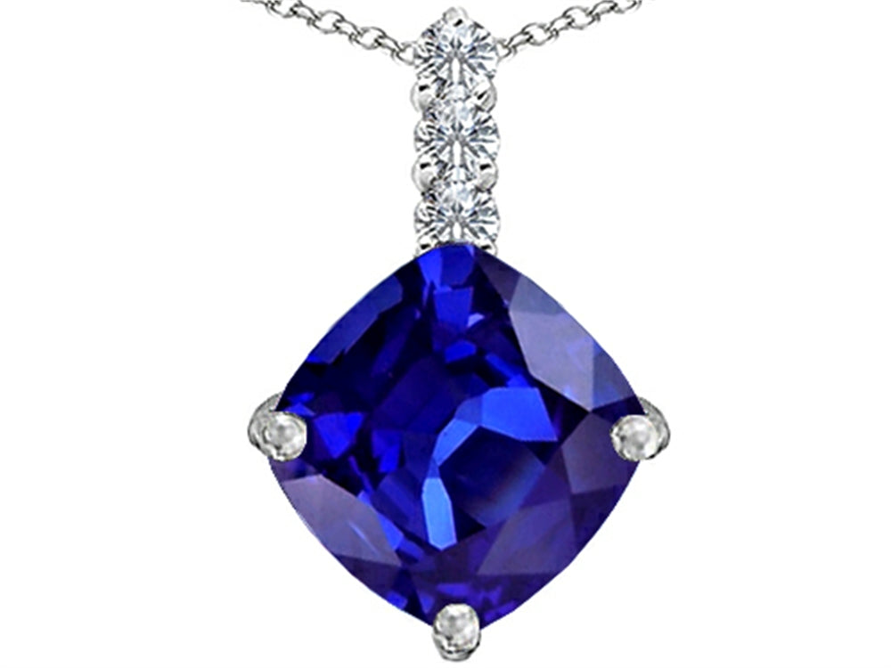 Star K™ Large 12mm Cushion-Cut Simulated Tanzanite Pendant Necklace