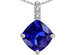 Star K™ Large 12mm Cushion-Cut Simulated Tanzanite Pendant Necklace