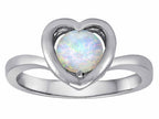 Star K™ Heart Promise of Love Ring with 7mm Round Simulated Opal