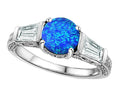 Star K Round 7mm Simulated Blue Opal Ring