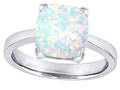 Star K 8mm Cushion-Cut Solitaire Ring with Simulated Opal