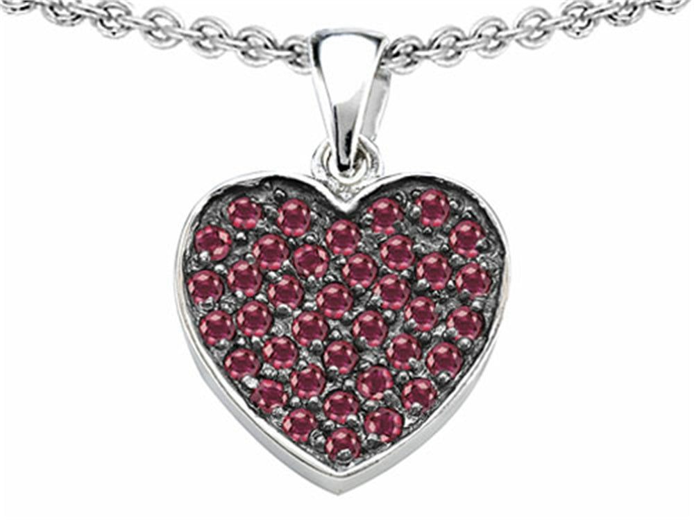 Star K™ Heart Shape Love Pendant Necklace with Created Ruby