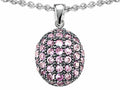 Star K™ Oval Puffed Pendant Necklace with Created Pink Sapphire