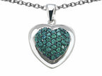 Star K™ Heart Shape Love Pendant Necklace with Simulated Emerald