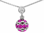 Star K™ Created Pink Sapphire Ball Pendant Necklace