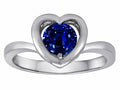 Star K Heart Promise of Love Ring with 7mm Round Created Sapphire