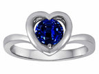 Star K Heart Promise of Love Ring with 7mm Round Created Sapphire