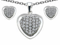 Star K™ Cubic Zirconia Heart Shape Love Pendant Necklace with matching earrings