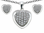 Star K™ Cubic Zirconia Heart Shape Love Pendant Necklace with matching earrings