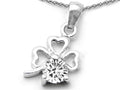 Celtic Love by Kelly Round White Topaz Lucky Clover Pendant Necklace