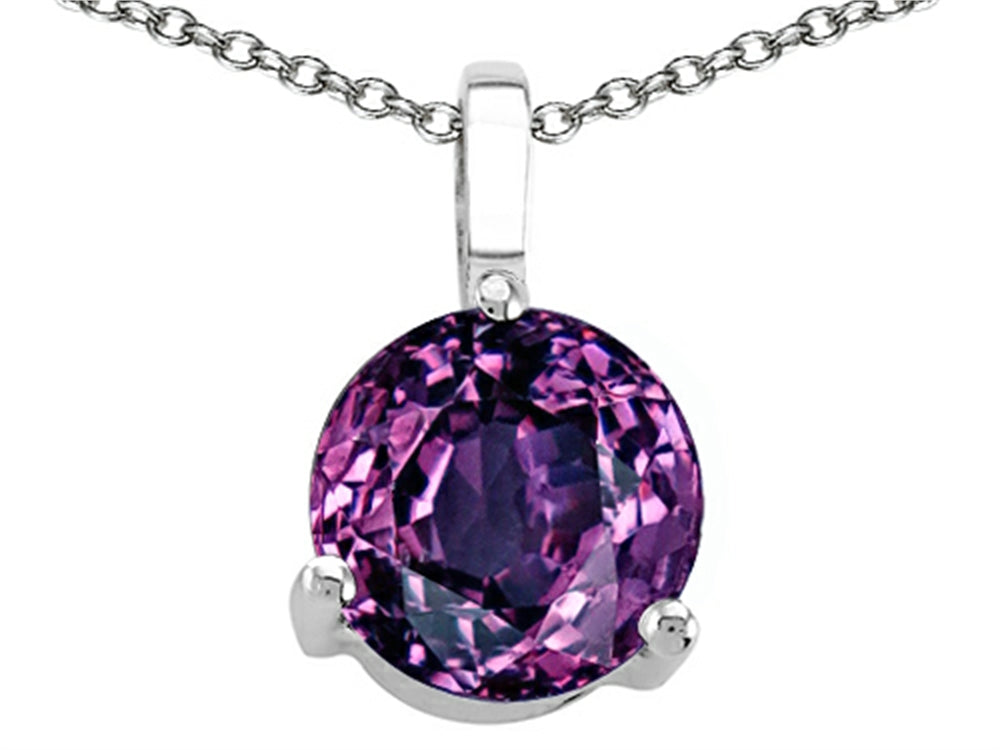 Tommaso Design™ 7mm Round Simulated Alexandrite Pendant Necklace