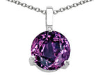 Tommaso Design™ 7mm Round Simulated Alexandrite Pendant Necklace