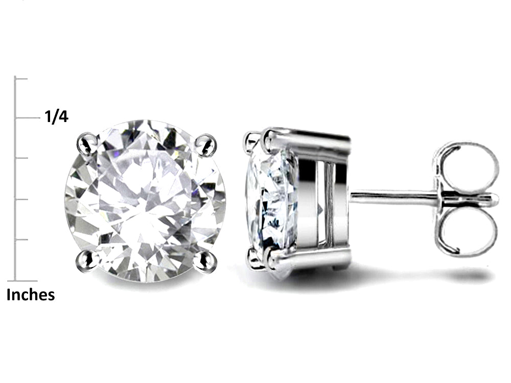 Star K™ Round 7mm Simulated Citrine Earrings Studs