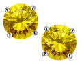 Star K™ Round 7mm Simulated Citrine Earrings Studs