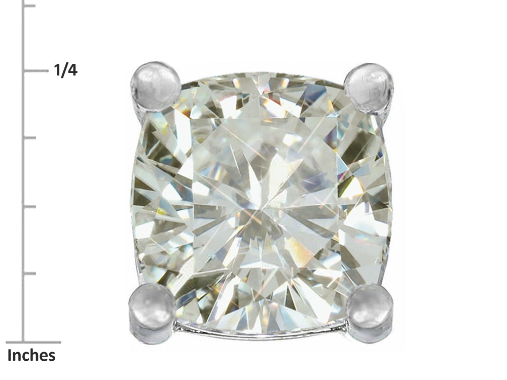 Star K™ Cushion-Cut 7mm Genuine White Topaz Earrings Studs
