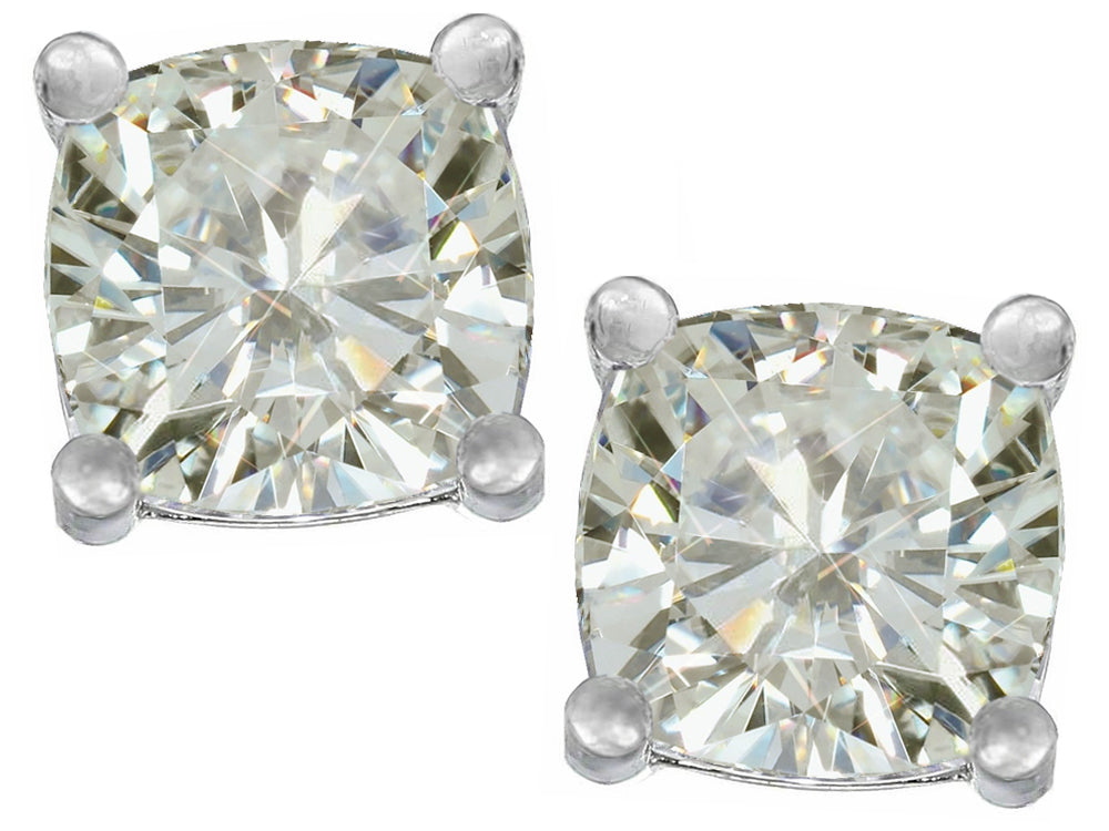 Star K™ Cushion-Cut 7mm Genuine White Topaz Earrings Studs