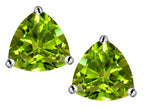 Star K™ Trillion 7mm Simulated Peridot Earrings Studs