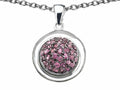 Star K™ Round Puffed Pendant Necklace with Created Pink Sapphire