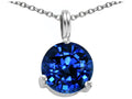 Tommaso Design™ Round 7mm Created Blue Sapphire Pendant Necklace