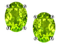 Star K™ Oval 8x6mm Simulated Peridot Earrings Studs