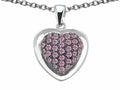 Star K™ Heart Shape Love Pendant Necklace with Created Pink Sapphire