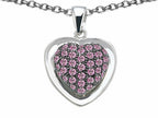 Star K™ Heart Shape Love Pendant Necklace with Created Pink Sapphire