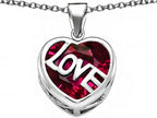 Star K™ Large Love Heart Pendant Necklace with 15mm Heart Shape Created Ruby