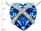 Star K™ Large Prisoner of Love Heart Pendant Necklace with 15mm Heart Shape Simulated Blue Topaz