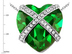 Star K™ Large Prisoner of Love Heart Pendant Necklace with 15mm Heart Shape Simulated Emerald