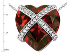 Star K™ Large Prisoner of Love Heart Pendant Necklace with 15mm Heart Shape Simulated Garnet