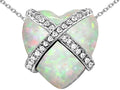 Star K™ Large Prisoner of Love Heart Pendant Necklace with Heart Shape Created Opal