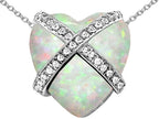 Star K™ Large Prisoner of Love Heart Pendant Necklace with Heart Shape Created Opal