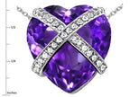 Star K™ Large Prisoner of Love Heart Pendant Necklace with 15mm Heart Shape Simulated Amethyst