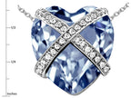 Star K™ Large Prisoner of Love Heart Pendant Necklace with 15mm Heart Shape Simulated Aquamarine