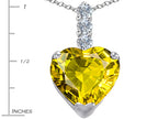 Star K™ Large 12mm Heart Shape Simulated Peridot and Cubic Zirconia Pendant Necklace