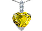 Star K™ Large 12mm Heart Shape Simulated Peridot and Cubic Zirconia Pendant Necklace