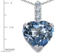 Star K™ Large 12mm Heart Shape Simulated Aquamarine Pendant Necklace